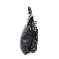 MARC JACOBS bag in black smooth leather and crystals