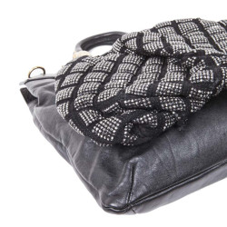 MARC JACOBS bag in black smooth leather and crystals