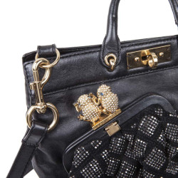 Sac MARC JACOBS cuir noir et strass 