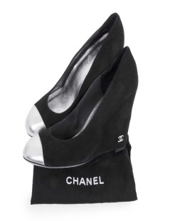 Escarpins CHANEL T veau velours noir