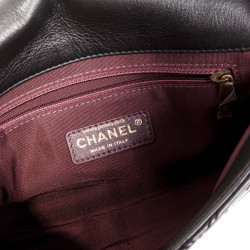 Sac Timeless CHANEL cuir d'agneau lisse matelassé noir