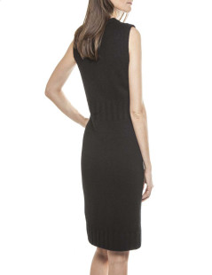 CHANEL sleeveless black cashmere dress