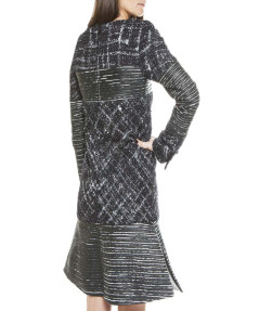 CHANEL dress in black tweed and leather size 38FR