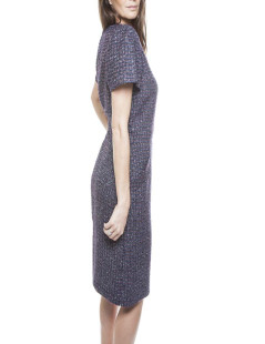 Dress CHANEL tweed purple money T42