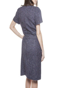 Dress CHANEL tweed purple money T42