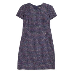 Robe CHANEL tweed violet T42