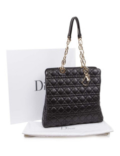 Black lady dior DIOR quilted leather bag