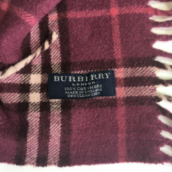 Echarpe BURBERRY à franges en cachemire prune