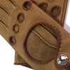 HERMÈS gloves size 7 in glossy kraft and cognac lamb leather