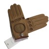 HERMÈS gloves size 7 in glossy kraft and cognac lamb leather