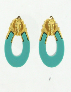 Clips d'oreilles turquoise KENNETH J LANE