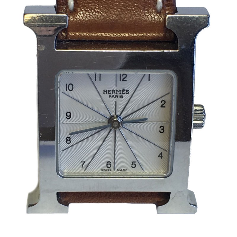 Montre Heure H HERM S pm en veau Bar nia et acier VALOIS VINTAGE