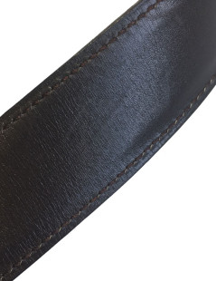 Ceinture HERMÈS H réversible cuir noir et marron