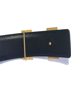 Ceinture HERMÈS H réversible cuir noir et marron