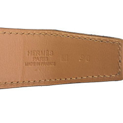 Belt man HERMES H T90 crocodile porosus Navy Blue