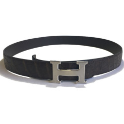 Ceinture HERMES Homme en crocodile porosus