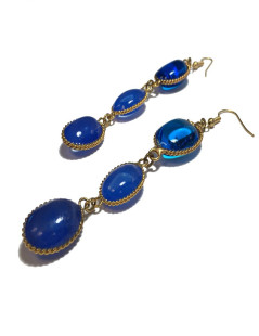 MARGUERITE de VALOIS blue molten glass pierced earrings