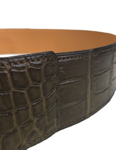 Ceinture HERMES Homme en crocodile porosus marron