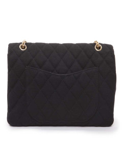 CHANEL 2.55 double flap jumbo bag in black jersey