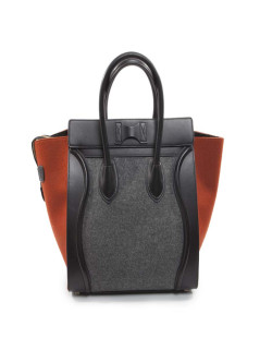 CÉLINE Luggage ochre and gray felt bag