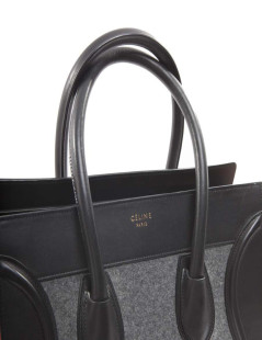 CÉLINE Luggage ochre and gray felt bag