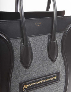 CÉLINE Luggage ochre and gray felt bag