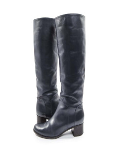 Bottes T36 SERGIO ROSSI cuir lisse bleu