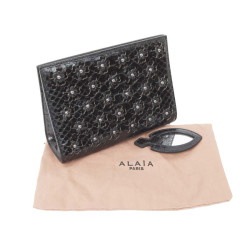 Pochette en python noir ALAIA