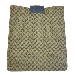 GUCCI Ipad case in beige and blue monogram canvas