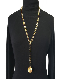 CHANEL vintage chain necklace belt in gilded metal