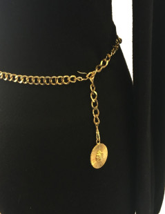 CHANEL vintage chain necklace belt in gilded metal