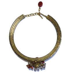 Collier ras de cou MARGUERITE de VALOIS fleurettes rubis