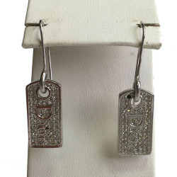 Nails DIOR silver metal and rhinestone earrings