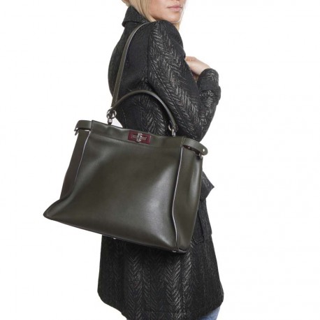 Sac Peekaboo FENDI en cuir vert