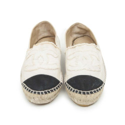 Espadrilles CHANEL T40 toile écrue