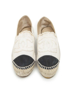 Espadrilles CHANEL T40 toile écrue