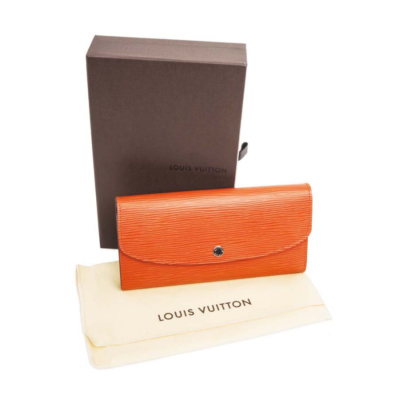 Vintage Louis Vuitton Long Wallet Epi Leather Brown
