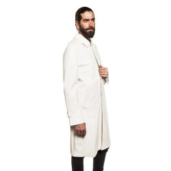 Trench coat GIANNI VERSACE t 48 in white lambskin broken