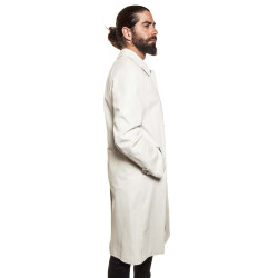 Trench coat GIANNI VERSACE t 48 in white lambskin broken