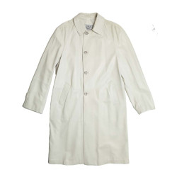 Trench coat GIANNI VERSACE t 48 en cuir d'agneau blanc cassé