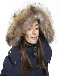 Parka MONCLER t 3 with removable fur collar