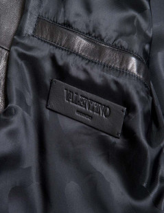 Jacket VALENTINO embroidered black smooth lamb leather "Funky dragon"