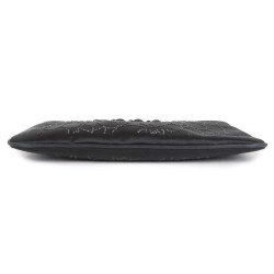 CHANEL evening clutch in black Duchess satin silk