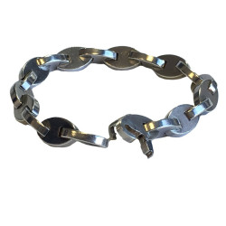 HERMES "Grain de café" chain bracelet in sterling silver