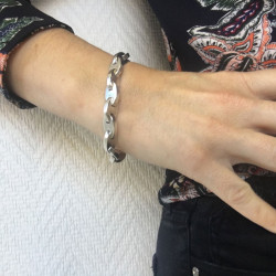 Bracelet HERMES "Grain de café" en argent massif 925