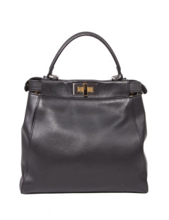 Sac Peekaboo FENDI en cuir lisse noir 