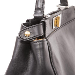 Sac Peekaboo FENDI en cuir lisse noir 