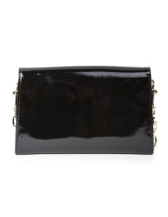 JIMMY CHOO Black patent leather clutch