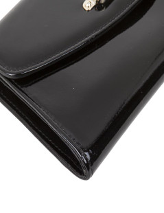 JIMMY CHOO Black patent leather clutch