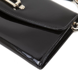 Pochette JIMMY CHOO cuir verni noir